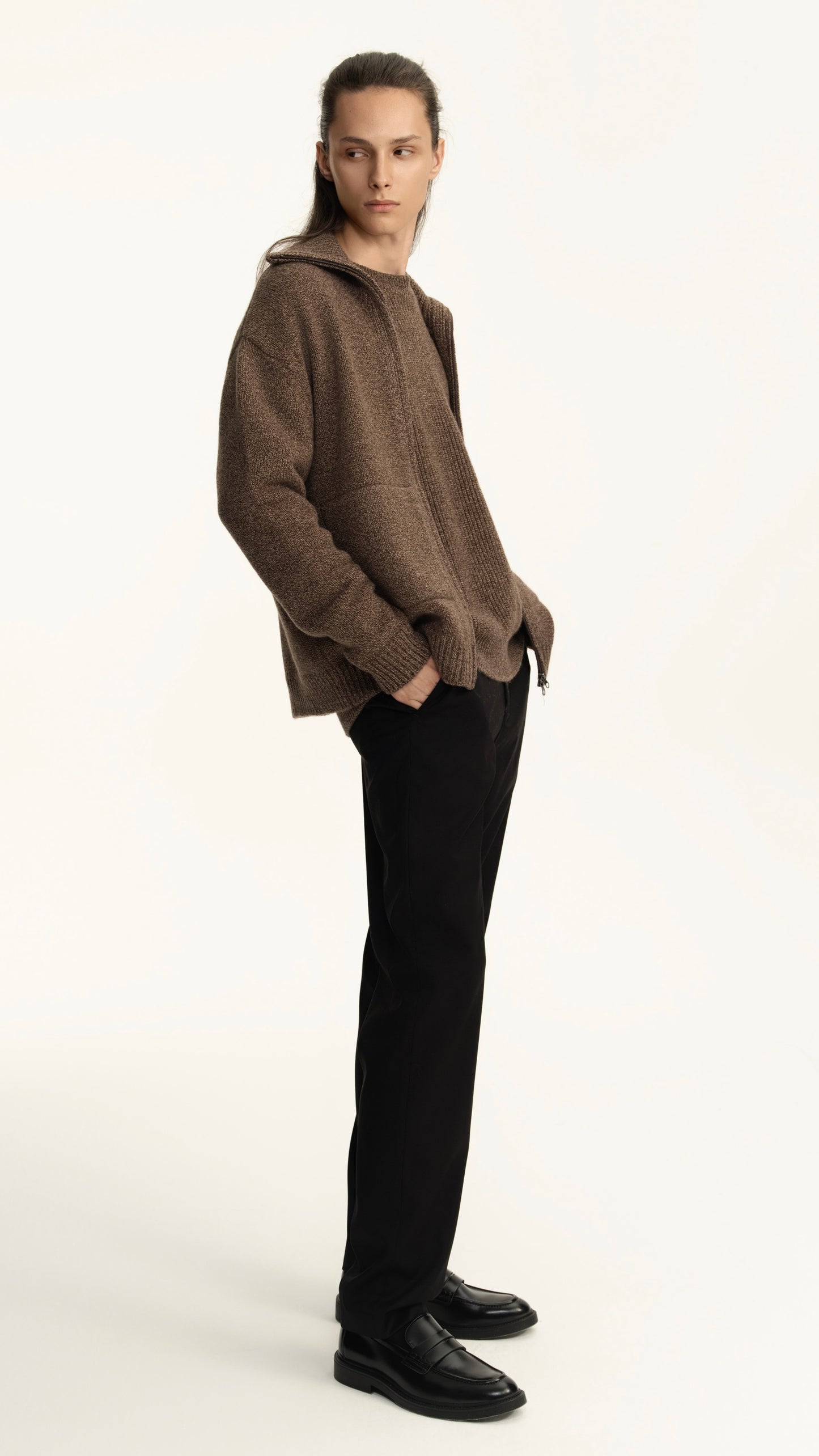 Heather Zip Cardigan