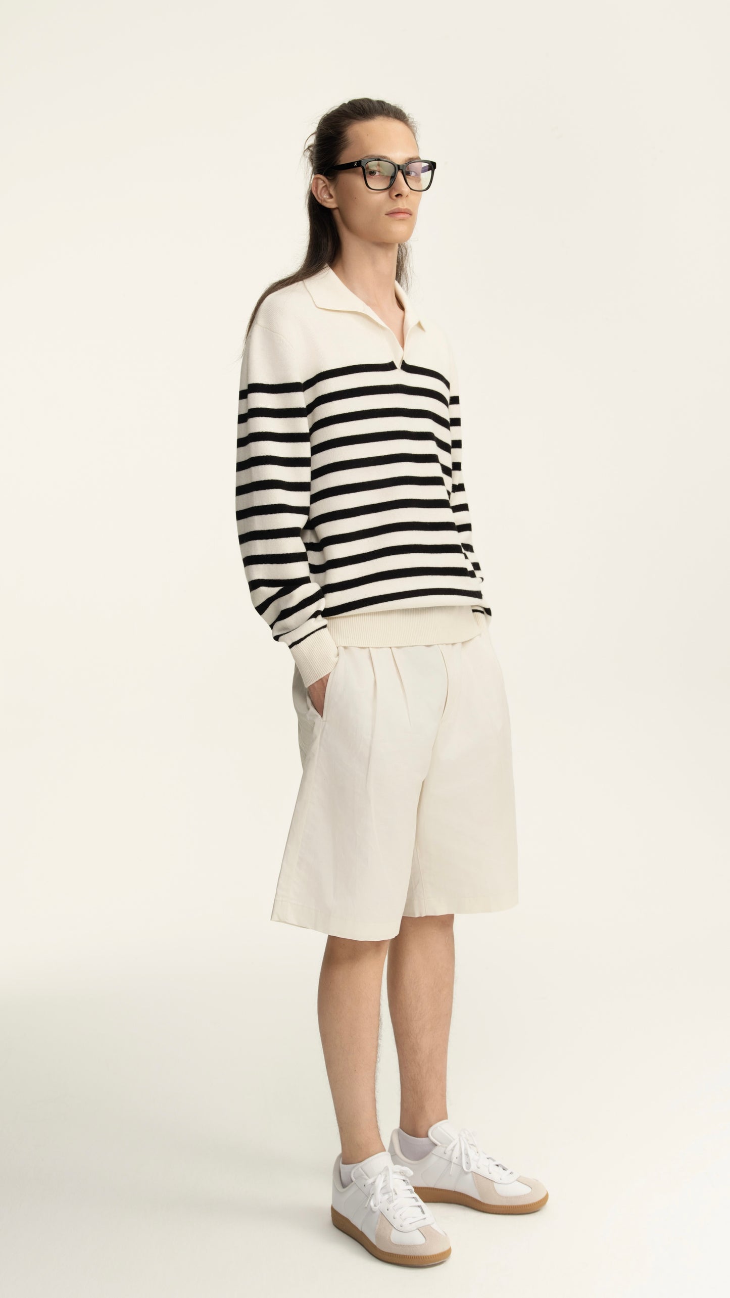 Breton Stripe Polo Sweater