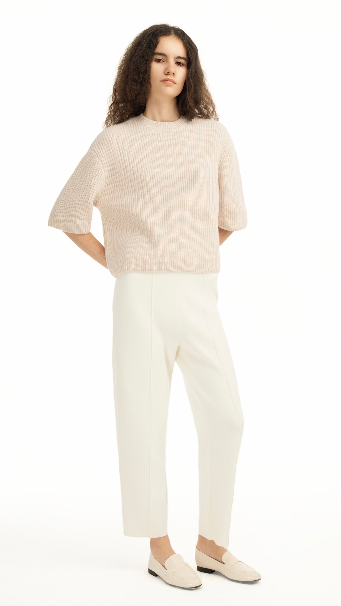 Oatmeal Short-Sleeve Top