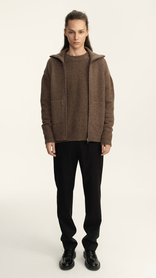 Heather Zip Cardigan