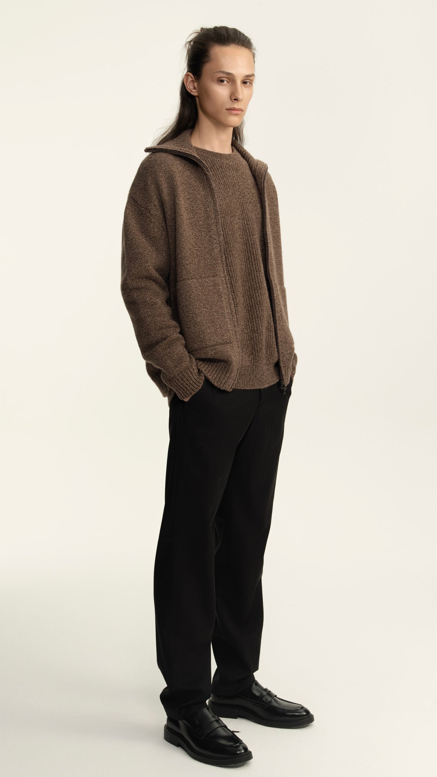 Heather Zip Cardigan