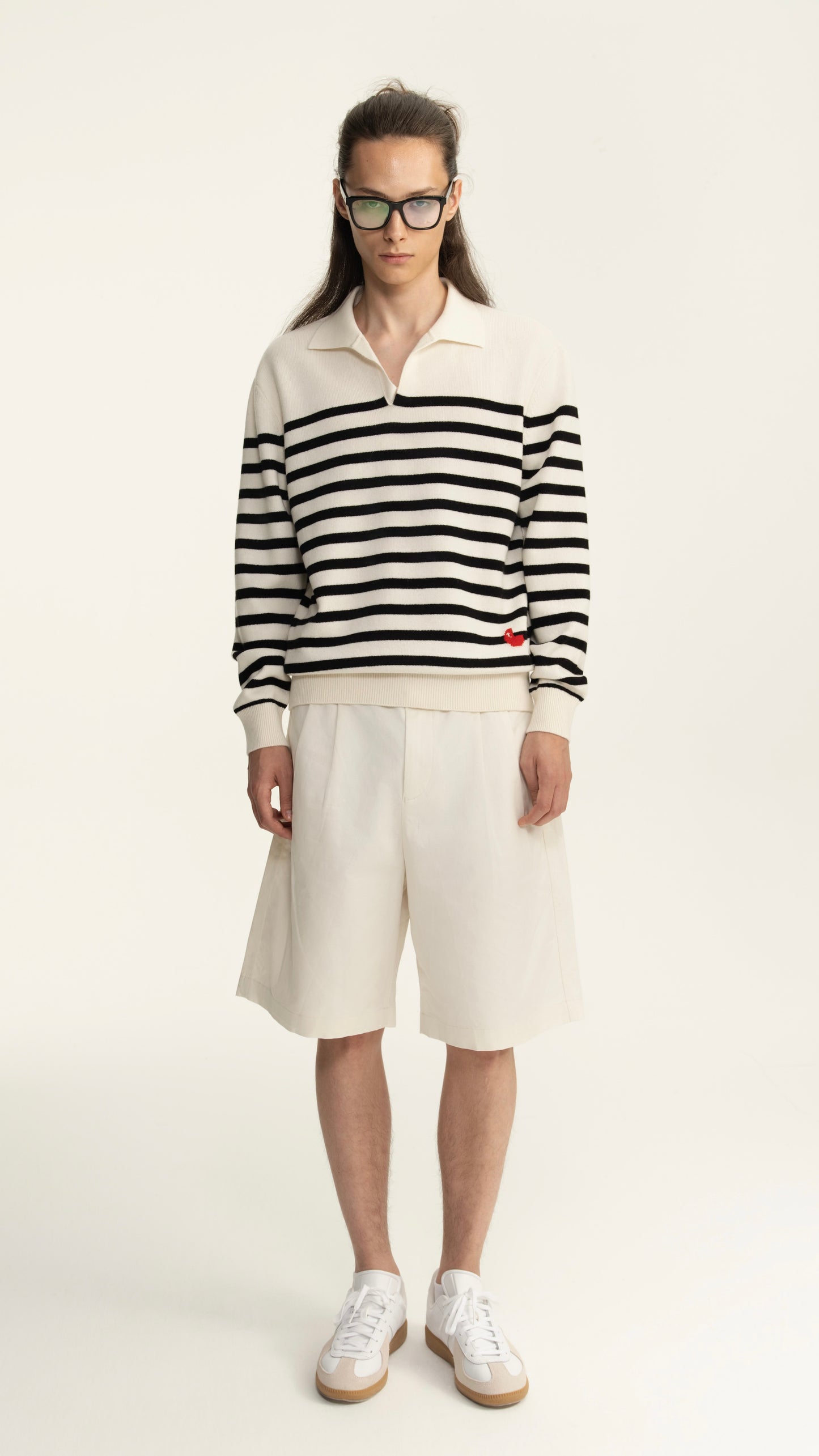 Breton Stripe Polo Sweater