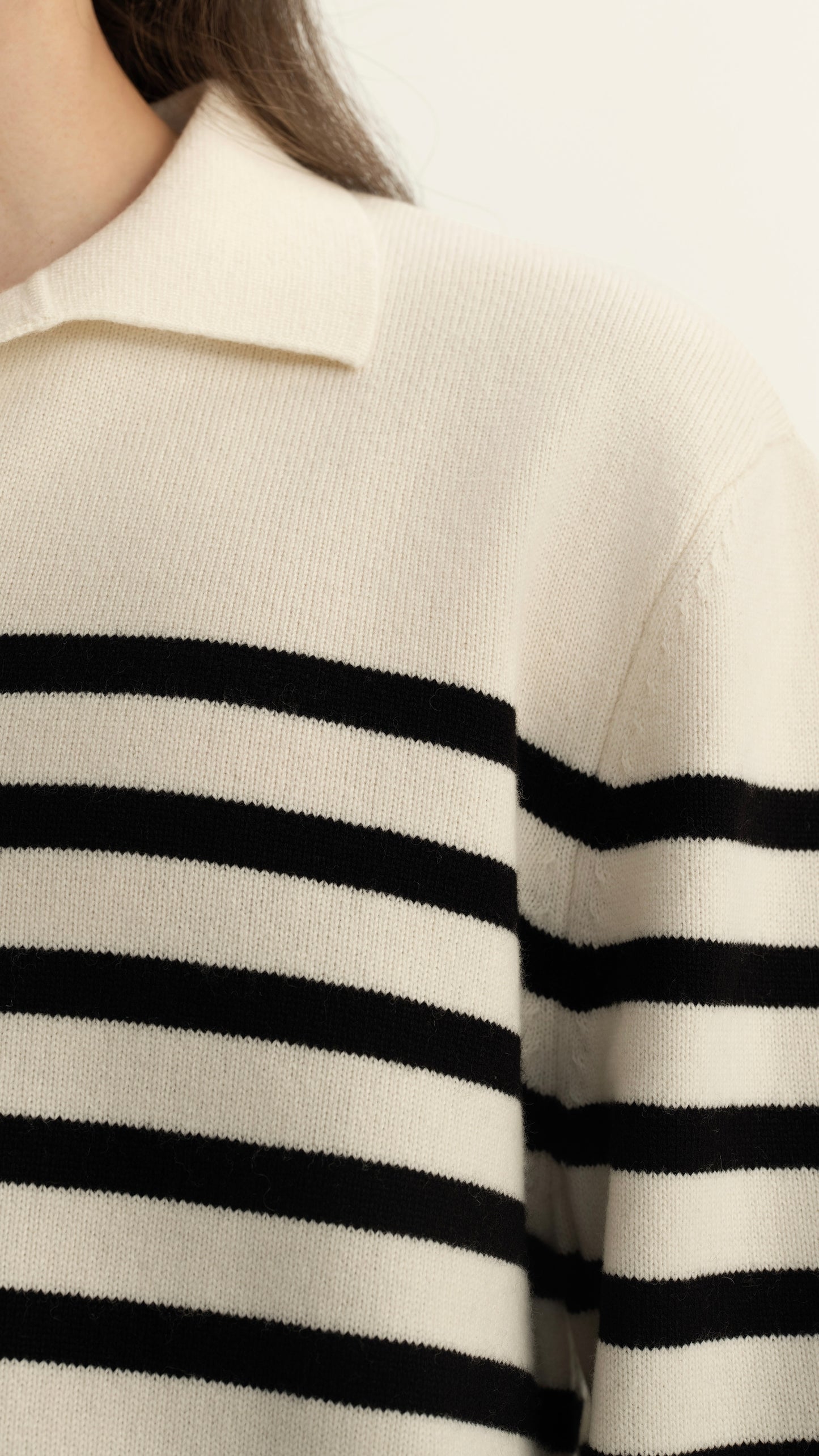 Breton Stripe Polo Sweater