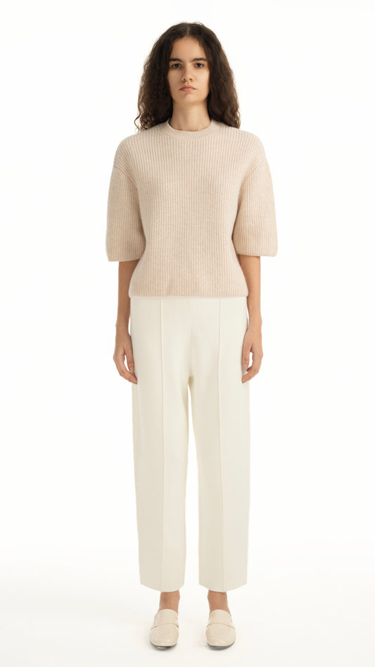 Oatmeal Short-Sleeve Top