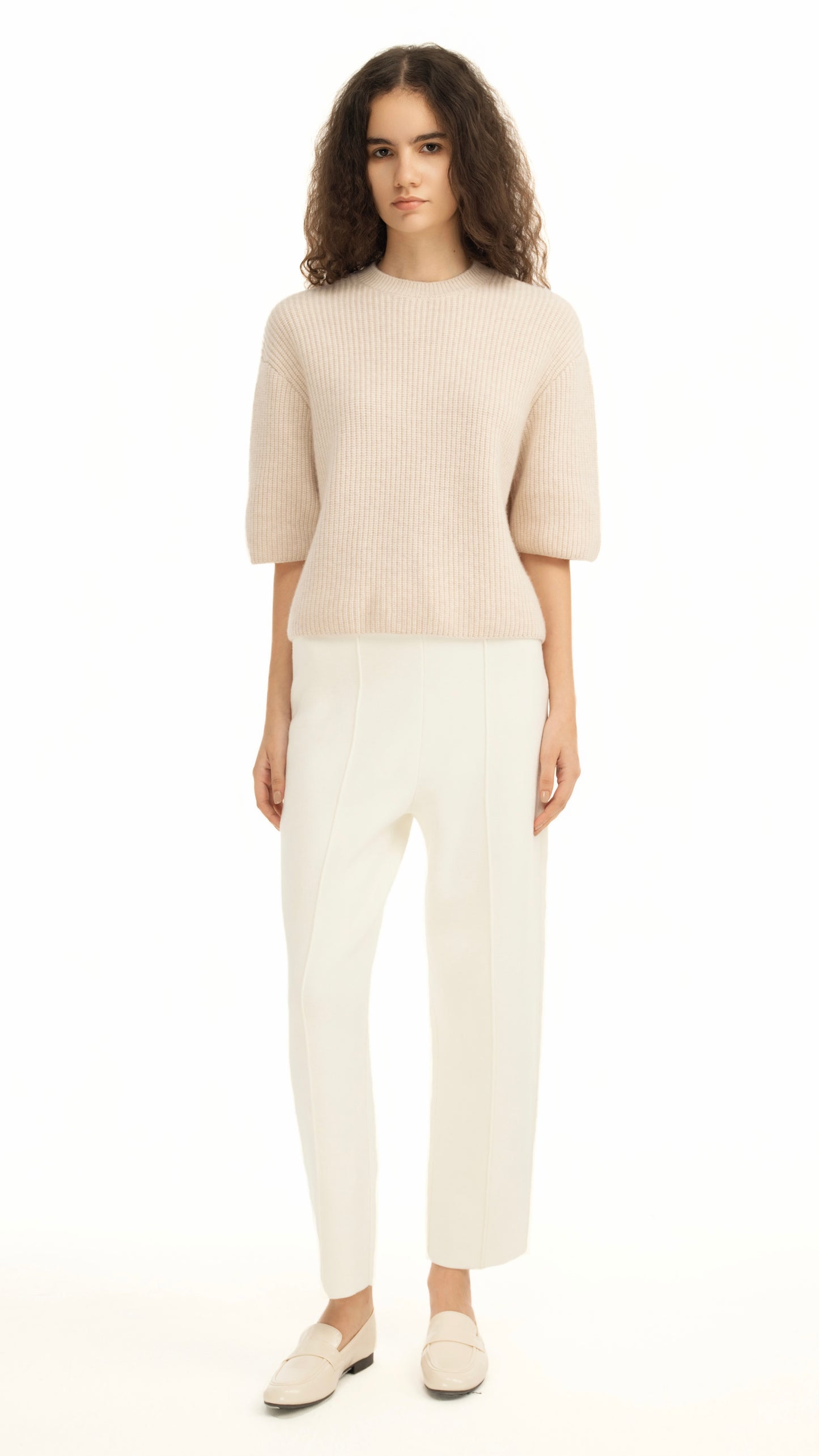 Oatmeal Short-Sleeve Top