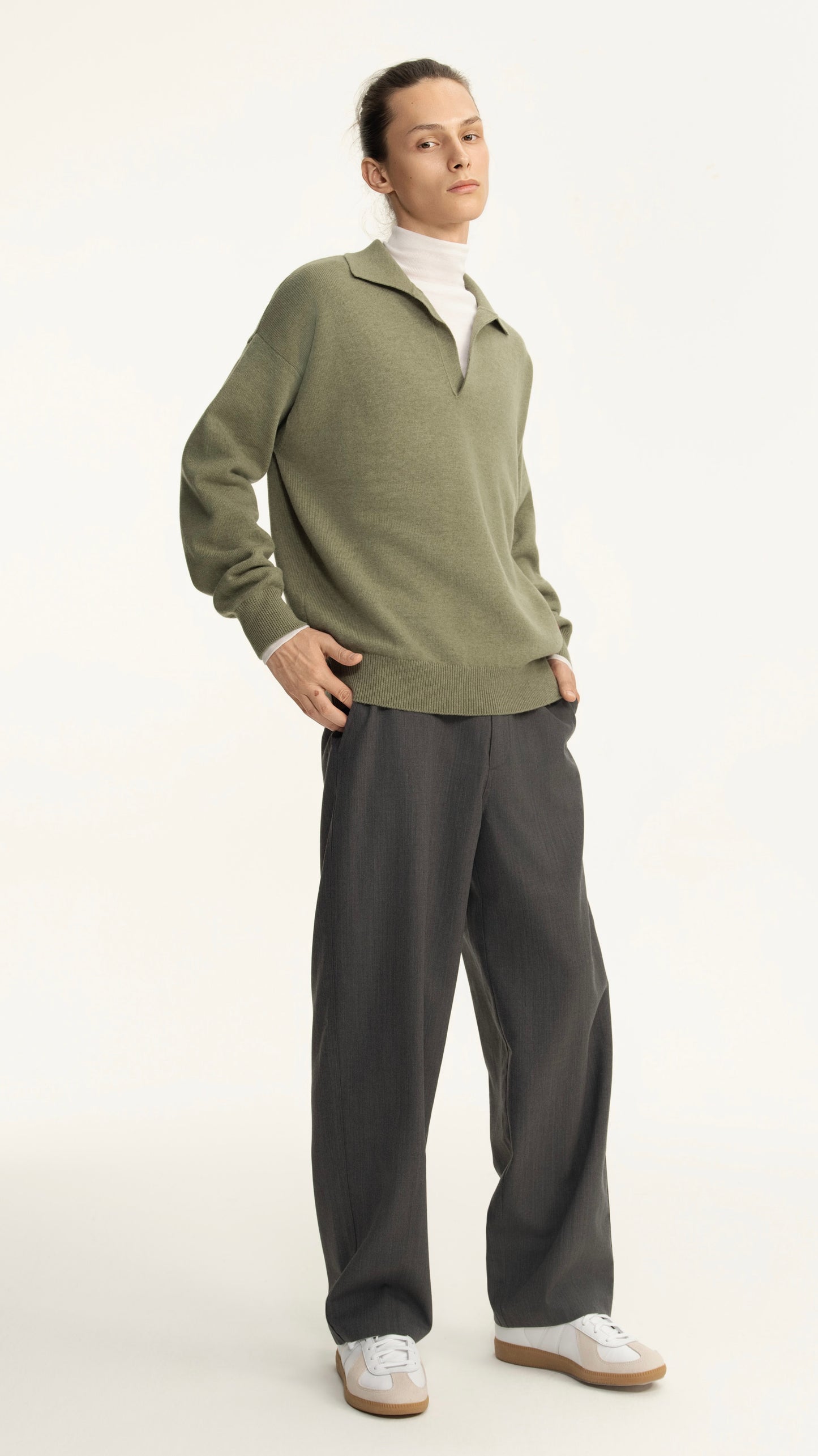 Sage Long-Sleeve Polo